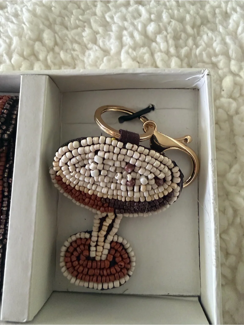 Rachel Zoe Brown Multi Beaded Card Case & Charm Set
